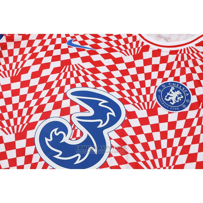Fato de Treino Chelsea Manga Curta 2022-2023 Vermelho Y Branco - Calcas Curta